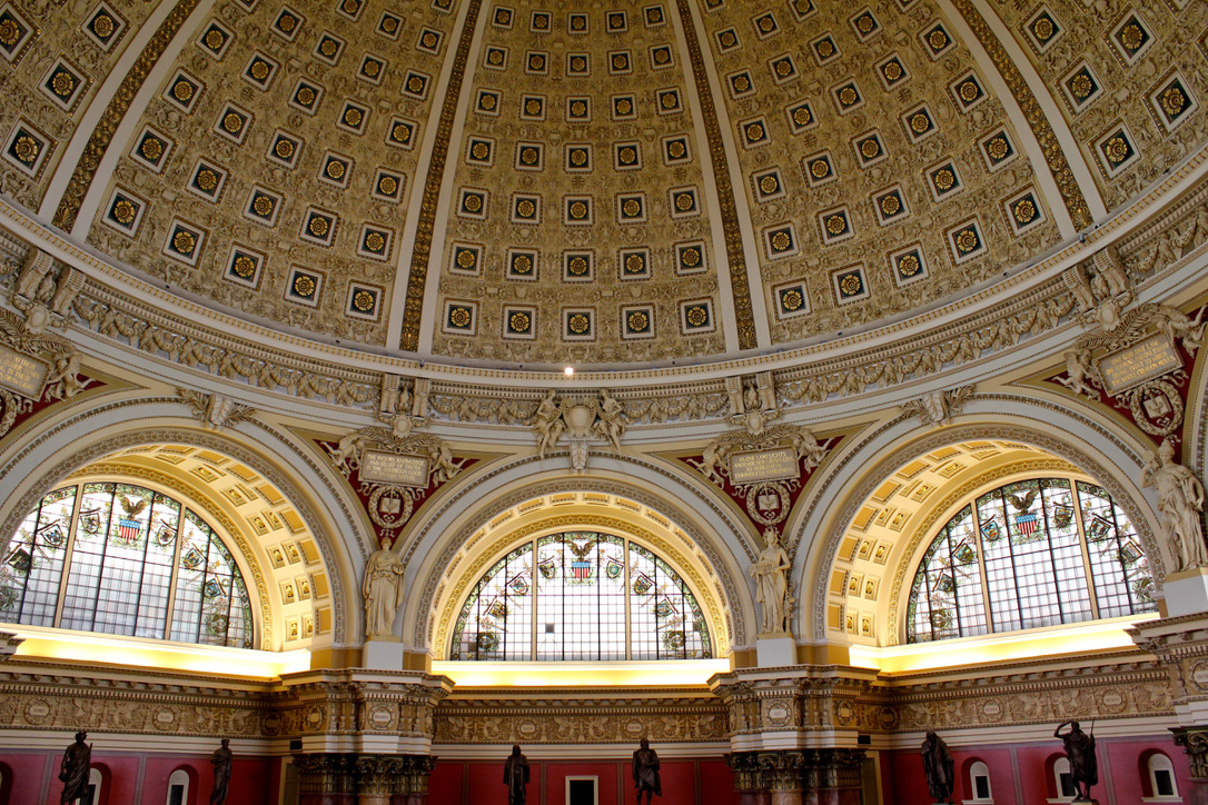 Washington DC, USA, Interior of the Library of Congress, August 6, 2017