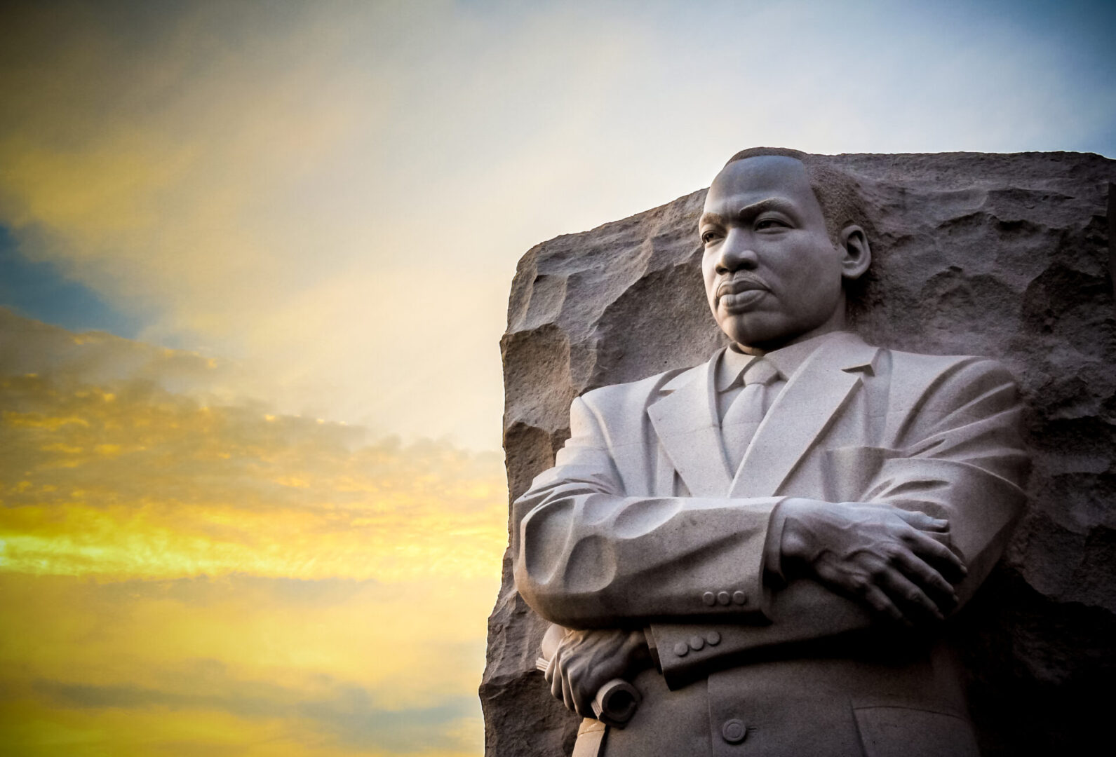 The statue memorial for Martin Luther King Jr. in West Potomac Park, Washington D.C..